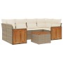 Set sofás de jardín 7 piezas y cojines ratán sintético beige de , Conjuntos de jardín - Ref: Foro24-3259881, Precio: 503,99 €...