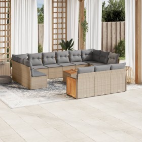 14-teiliges Gartensofa-Set mit beigen synthetischen Rattankissen von , Gartensets - Ref: Foro24-3260547, Preis: 943,99 €, Rab...