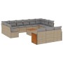 14-teiliges Gartensofa-Set mit beigen synthetischen Rattankissen von , Gartensets - Ref: Foro24-3260547, Preis: 955,31 €, Rab...