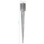 Ground spikes 6 units galvanized steel silver 7x7x75 cm by vidaXL, Spikes for anchoring in the ground - Ref: Foro24-145402, P...