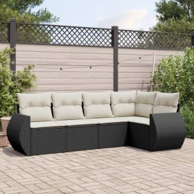 5-teiliges Gartenmöbel-Set und schwarze synthetische Rattankissen von , Gartensets - Ref: Foro24-3253663, Preis: 362,94 €, Ra...