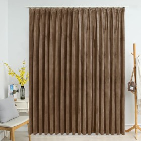 Blackout curtain with hooks beige velvet 290x245 cm by vidaXL, Curtains and curtains - Ref: Foro24-134511, Price: 38,09 €, Di...