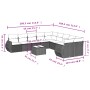 11-teiliges Gartensofa-Set und schwarze synthetische Rattankissen von , Gartensets - Ref: Foro24-3254252, Preis: 701,46 €, Ra...