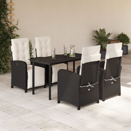 Set de muebles jardín 5 pzas con cojines ratán sintético negro de , Conjuntos de jardín - Ref: Foro24-3212523, Precio: 645,99...