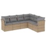 Gartensofa-Set mit Kissen, 6-teilig, beiges synthetisches Rattan von , Gartensets - Ref: Foro24-3217679, Preis: 395,80 €, Rab...