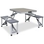 Folding camping table with 4 seats steel aluminum by vidaXL, camping furniture - Ref: Foro24-47686, Price: 102,95 €, Discount: %