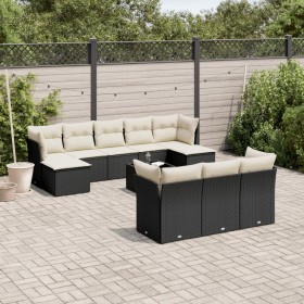 11-teiliges Gartensofa-Set und schwarze synthetische Rattankissen von , Gartensets - Ref: Foro24-3218336, Preis: 674,20 €, Ra...