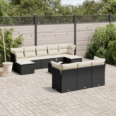 11-piece garden sofa set and black synthetic rattan cushions by , Garden sets - Ref: Foro24-3218336, Price: 656,18 €, Discoun...