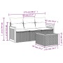 4-piece garden sofa set and gray synthetic rattan cushions by , Garden sets - Ref: Foro24-3227446, Price: 273,76 €, Discount: %