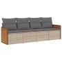 Gartensofa-Set mit Kissen, 4-teilig, beiges synthetisches Rattan von , Gartensets - Ref: Foro24-3227452, Preis: 289,23 €, Rab...