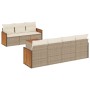 Gartensofa-Set mit beigen Kissen 8 Stück PE-Rattan von , Gartensets - Ref: Foro24-3227486, Preis: 636,13 €, Rabatt: %