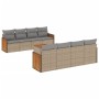 9-teiliges Gartensofa-Set mit beigen synthetischen Rattankissen von , Gartensets - Ref: Foro24-3227501, Preis: 653,80 €, Raba...