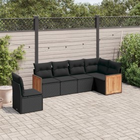 6-teilige Gartensofagarnitur und schwarze synthetische Rattankissen von , Gartensets - Ref: Foro24-3227693, Preis: 408,42 €, ...