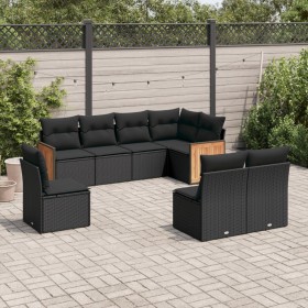 8-teiliges Gartensofa-Set und schwarze synthetische Rattankissen von , Gartensets - Ref: Foro24-3227721, Preis: 487,42 €, Rab...