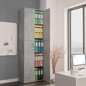 Concrete gray plywood office cabinet 60x32x190 cm by vidaXL, Filing cabinets - Ref: Foro24-800301, Price: 98,17 €, Discount: %