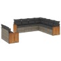 9-teiliges Gartenmöbel-Set und graue synthetische Rattankissen von , Gartensets - Ref: Foro24-3227782, Preis: 674,62 €, Rabat...