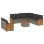 10-teiliges Gartensofa-Set mit grauen synthetischen Rattankissen von , Gartensets - Ref: Foro24-3227789, Preis: 721,29 €, Rab...