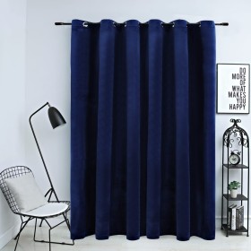 Blackout curtain and metal rings dark blue velvet 290x245 cm by vidaXL, Curtains and curtains - Ref: Foro24-134531, Price: 38...