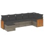 7-piece garden sofa set with gray PE rattan cushions by , Garden sets - Ref: Foro24-3227873, Price: 467,41 €, Discount: %