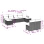 8-teiliges Gartensofa-Set und schwarze synthetische Rattankissen von , Gartensets - Ref: Foro24-3228051, Preis: 512,25 €, Rab...