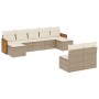 9-teiliges Gartensofa-Set mit beigen synthetischen Rattankissen von , Gartensets - Ref: Foro24-3228053, Preis: 631,99 €, Raba...