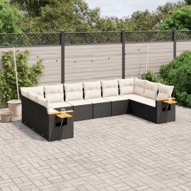 Gartensofa-Set 10-teilig mit schwarzen synthetischen Rattankissen von , Gartensets - Ref: Foro24-3227162, Preis: 678,60 €, Ra...