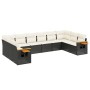 Set de sofás de jardín 10 pzas cojines ratán sintético negro de , Conjuntos de jardín - Ref: Foro24-3227162, Precio: 660,42 €...