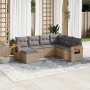 7-piece garden sofa set and beige synthetic rattan cushions by , Garden sets - Ref: Foro24-3227046, Price: 498,13 €, Discount: %