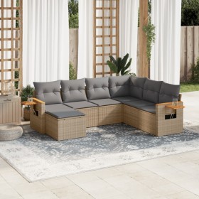 7-piece garden sofa set and beige synthetic rattan cushions by , Garden sets - Ref: Foro24-3227046, Price: 480,68 €, Discount: %