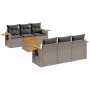 7-piece garden sofa set with gray PE rattan cushions by , Garden sets - Ref: Foro24-3226634, Price: 497,27 €, Discount: %