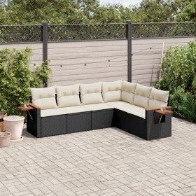 6-piece garden sofa set and black synthetic rattan cushions by , Garden sets - Ref: Foro24-3226840, Price: 431,99 €, Discount: %