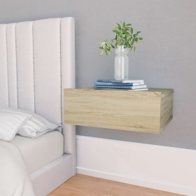 Floating bedside tables 2 units plywood oak 40x30x15cm by vidaXL, Nightstands - Ref: Foro24-800313, Price: 39,63 €, Discount: %