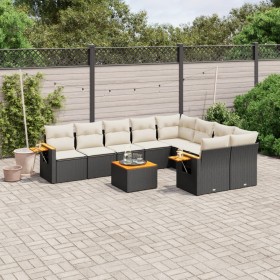 Gartensofa-Set 10-teilig mit schwarzen synthetischen Rattankissen von , Gartensets - Ref: Foro24-3227148, Preis: 617,57 €, Ra...