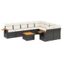 Gartensofa-Set 10-teilig mit schwarzen synthetischen Rattankissen von , Gartensets - Ref: Foro24-3227148, Preis: 638,12 €, Ra...