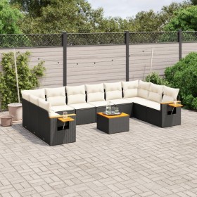 11-teiliges Gartensofa-Set und schwarze synthetische Rattankissen von , Gartensets - Ref: Foro24-3227169, Preis: 723,99 €, Ra...