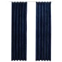 Blackout curtains hooks 2 pcs dark blue velvet 140x225cm by vidaXL, Curtains and curtains - Ref: Foro24-134533, Price: 38,20 ...