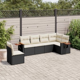 6-teilige Gartensofagarnitur und schwarze synthetische Rattankissen von , Gartensets - Ref: Foro24-3226854, Preis: 417,90 €, ...