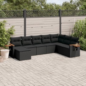 8-teiliges Gartensofa-Set und schwarze synthetische Rattankissen von , Gartensets - Ref: Foro24-3227084, Preis: 495,37 €, Rab...