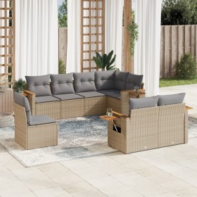 Gartensofa-Set mit beigen Kissen 8 Stück PE-Rattan von , Gartensets - Ref: Foro24-3227004, Preis: 613,99 €, Rabatt: %