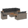 Set de muebles de jardín 9 pzas y cojines ratán sintético gris de , Conjuntos de jardín - Ref: Foro24-3227012, Precio: 651,23...