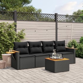 5-piece garden furniture set and black synthetic rattan cushions by , Garden sets - Ref: Foro24-3226615, Price: 299,45 €, Dis...