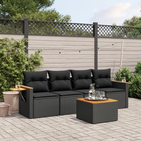 5-piece garden furniture set and black synthetic rattan cushions by , Garden sets - Ref: Foro24-3226615, Price: 304,35 €, Dis...