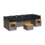 8-piece garden sofa set and gray synthetic rattan cushions by , Garden sets - Ref: Foro24-3226655, Price: 547,61 €, Discount: %