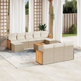 11-teiliges Gartensofa-Set mit beigen synthetischen Rattankissen von , Gartensets - Ref: Foro24-3228102, Preis: 811,80 €, Rab...