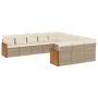 Set de sofás de jardín 11pzas con cojines ratán sintético beige de , Conjuntos de jardín - Ref: Foro24-3228109, Precio: 821,4...