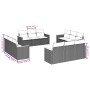 12-teiliges Gartensofa-Set mit grauen synthetischen Rattankissen von , Gartensets - Ref: Foro24-3258238, Preis: 870,30 €, Rab...