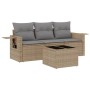 Gartensofa-Set mit Kissen, 4-teilig, beiges synthetisches Rattan von , Gartensets - Ref: Foro24-3252206, Preis: 332,39 €, Rab...