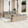 Set de sofás de jardín 9 pzas con cojines ratán sintético beige de , Conjuntos de jardín - Ref: Foro24-3252286, Precio: 703,2...