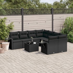 8-teiliges Gartensofa-Set und schwarze synthetische Rattankissen von , Gartensets - Ref: Foro24-3252292, Preis: 679,20 €, Rab...