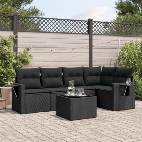 6-teilige Gartensofagarnitur und schwarze synthetische Rattankissen von , Gartensets - Ref: Foro24-3252472, Preis: 493,38 €, ...